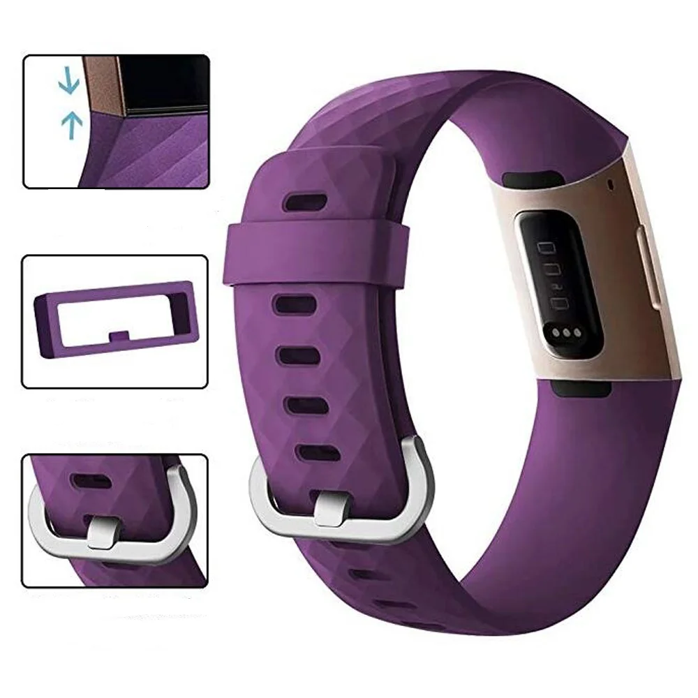 Strap for Fitbit Charge 3 Silica Strap Replacement Wrist Belt Sports Strap for Fitbit Smart Watch Band Accessories Strap D18 Strap for Fitbit Charge 3 Silica Strap Replacement Wrist Belt Sports Strap for Fitbit Smart Watch Band Accessories Strap D18