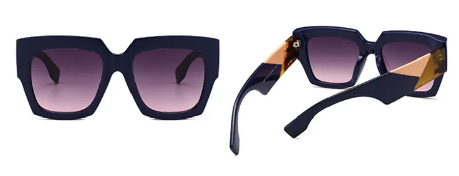 Мужские квадратные солнцезащитные очки Для женщин Брендовые очки UV400 модная сшитая Трехцветная оттенки 46001