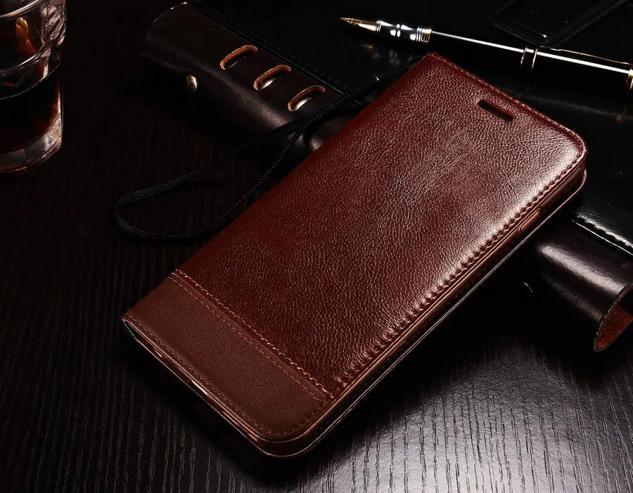 For iPhone 7 8 plus Case Wallet High Quality Leather Flip Brief Men's