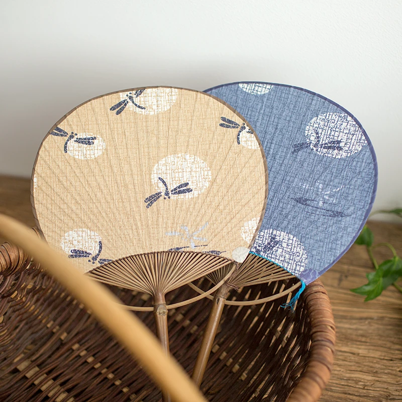 

Palace Fan Japanese Bamboo Fan Craft Dance Fan Summer Gift Retro Round Fan