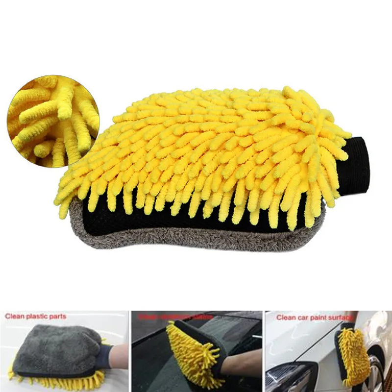 4 In 1 Multifunction Car Wash Microfiber Chenille Glove Thick Car