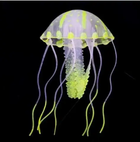 Светящийся эффект искусственные Медузы аквариум украшения для аквариума - Цвет: Yellow