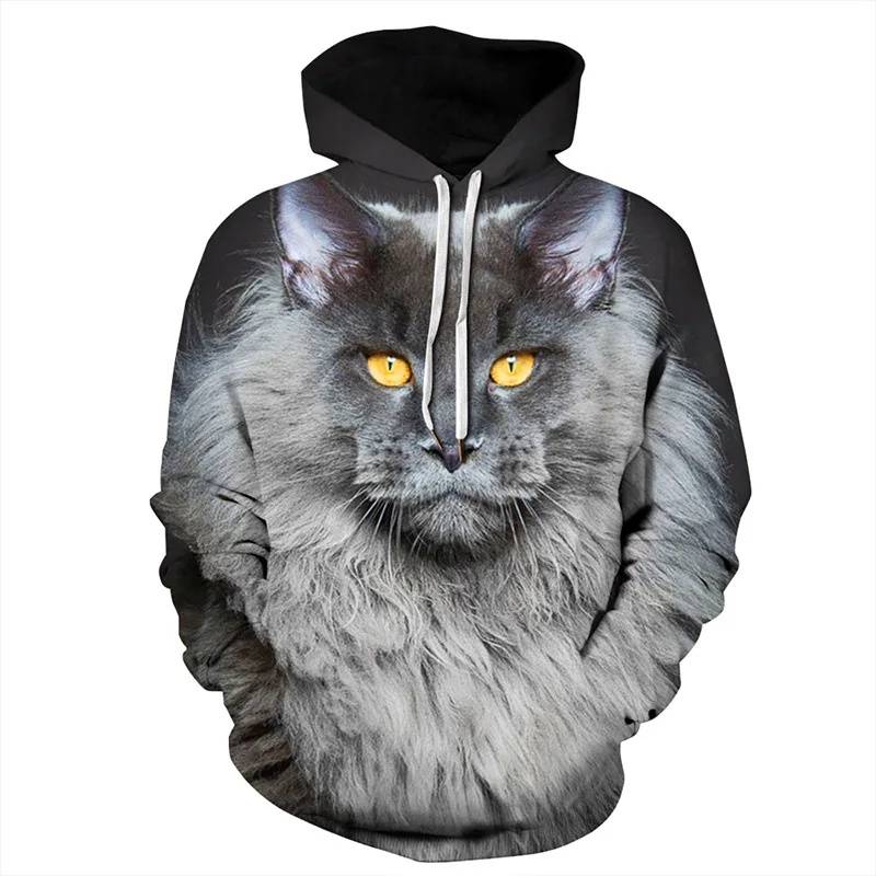 Cool Cat Hoodie Sweatshirt 3D Animal Print Men Women Hoody Tracksuit