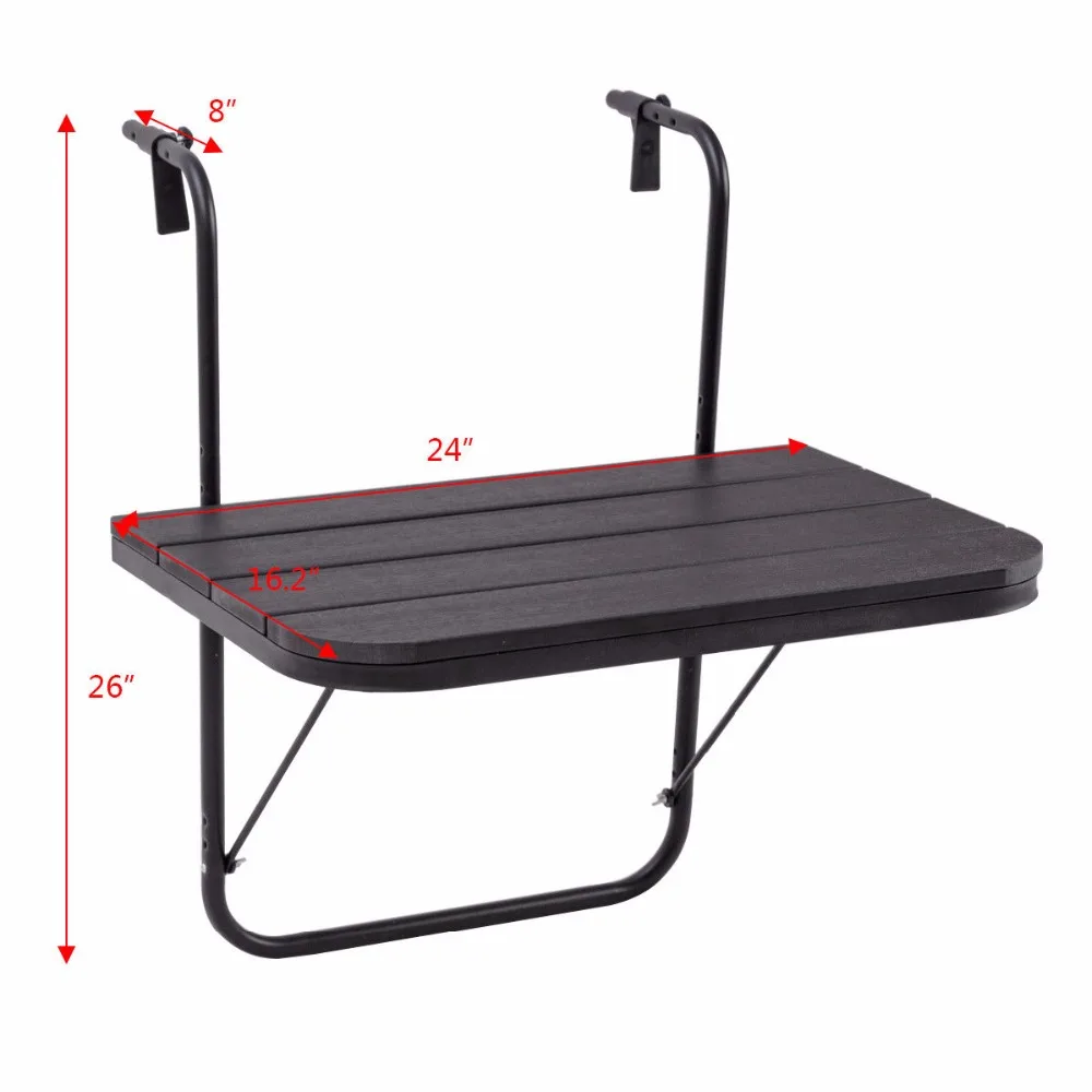 Goplus Adjustable Folding Deck Table Patio Balcony Serving Table Stand Hanging Railing Coffee Table Home Portable Desk HW56033 Goplus Adjustable Folding Deck Table Patio Balcony Serving Table Stand Hanging Railing Coffee Table Home Portable Desk HW56033