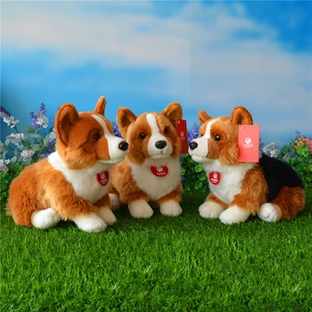 

9.8" Soft Lifelike Welsh Corgis Pembroke Plush Toys Cute Sitting Corgi Dog Stuffed Toy Gifts 3 Colors Available For Children