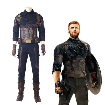 

Cafiona 2018 Newest Avengers 3 Infinity War Captain America Cosplay Costume Cool Man Super Hero Sets