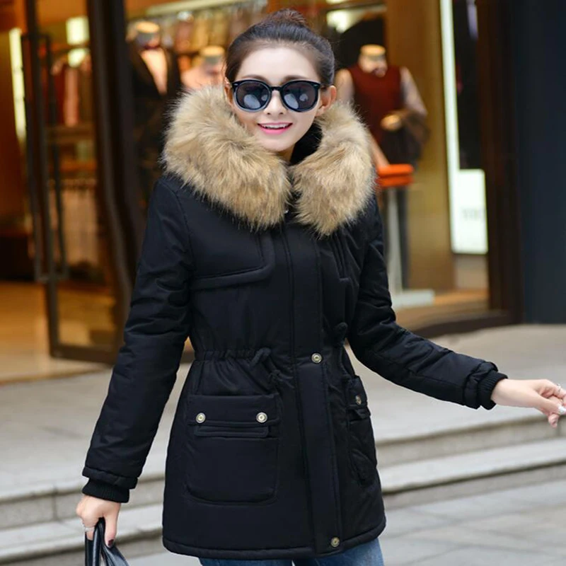 Tanie Jvzkass 2019 hot Plus rozmiar parka płaszcz zimowy kobiety bawełniana watowana kurtka kobiet długi odcinek kaszmirowy płaszcz zimowe kurtki Z16
