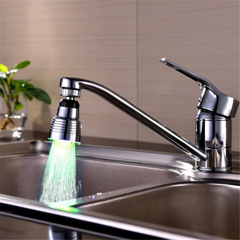 360 degree rotated Green/Red/Blue LED faucet,Temperature Sensitive,LED faucet Aerator light