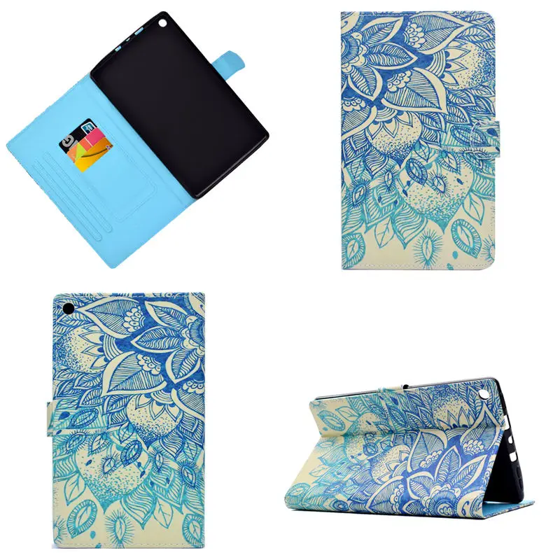 Kindle Fire Модный чехол с рисунком кота из мультфильма флип-кейс для Amazon Kindle Fire HD 8 HD8 Smart Cover принципиально из полиуретана с подставкой Чехол