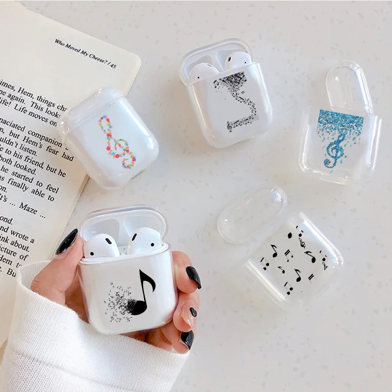 

Transparent Hard Cases For Apple Airpods Wireless Bluetooth Earphone Cartoon Cute Love Music Notes Couple Cover Air Pods Earpods