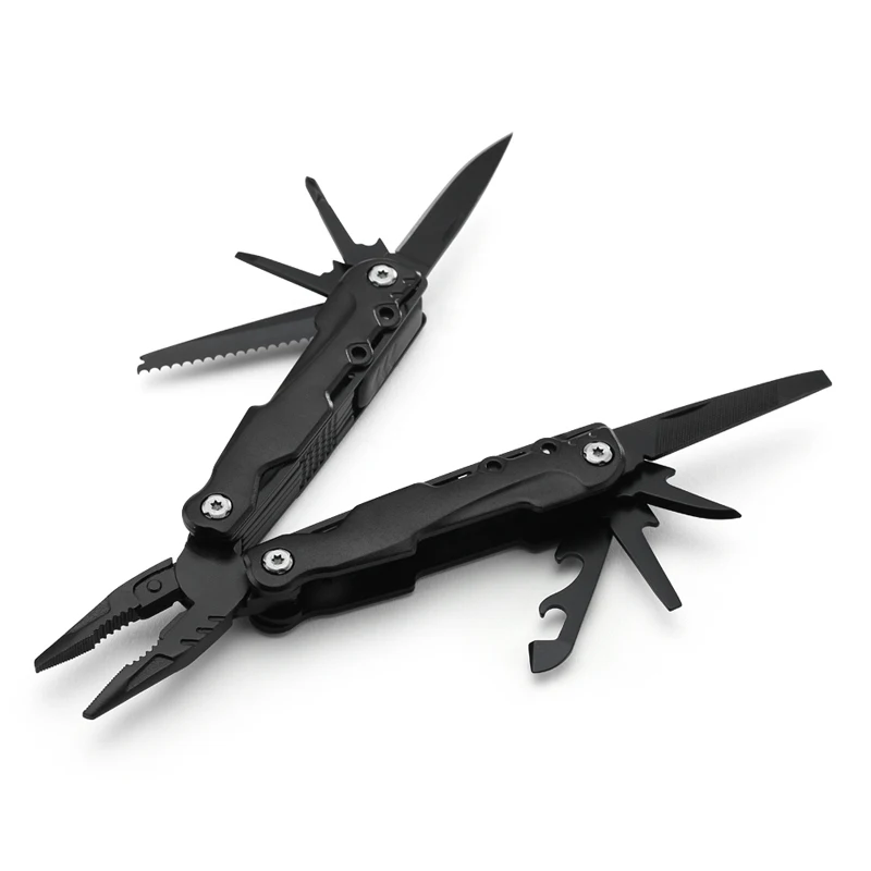 

Black Multi Tool Plier EDC General Utility Tools Folding Plier Fishing Plier 11 in 1 Multifunction Tungsten Cutter DC-035PL