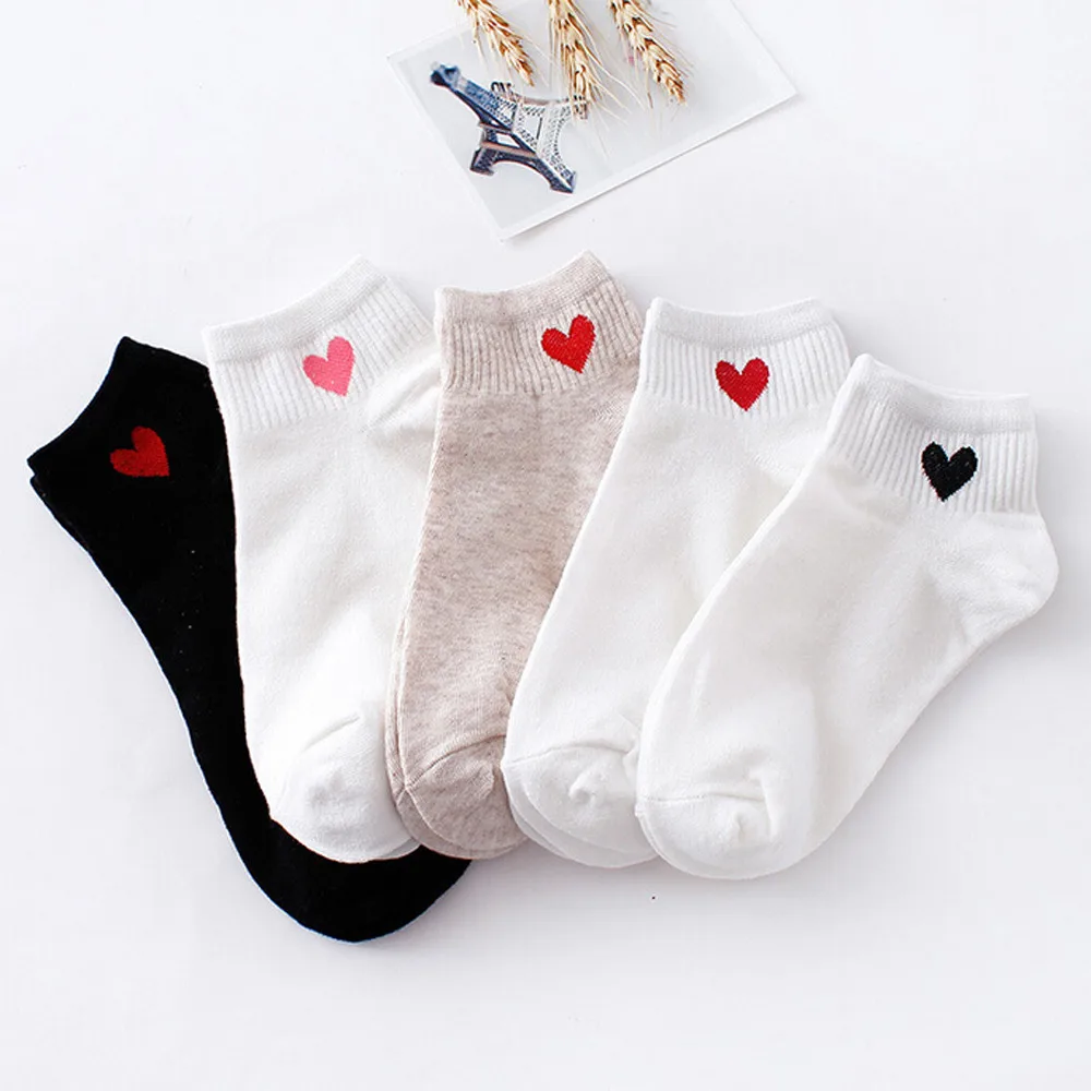 

2019 New arrival Women Heart-Shaped Fashion Skateboard Sock funny cute Comfortable Socks girls 3.6