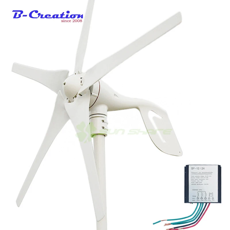 wind generator 3 Blades Low Wind Speed Starting NSK Bearings 12V 400W