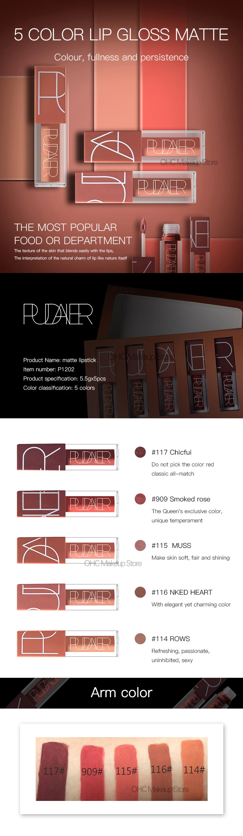 Kit de Maquiagem Batom Gloss Líquido Matte Peças - Kit Vermelho Veludo Sexy Cor Lábio Mancha Nude Nyxed 5 1 Brilho labial