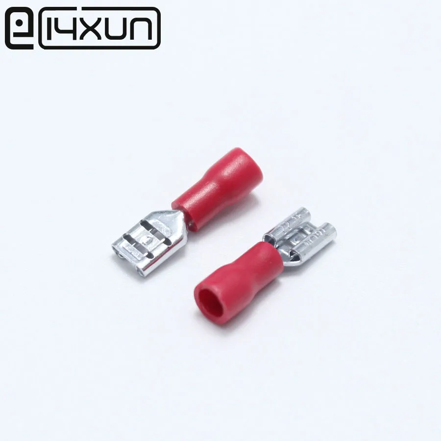 

50pcs 4.8mm Crimp Terminal 4.8 Female Pre-insulated Electrical Connectors for 22AWG - 16AWG Wire /0.5-1.5mm2 Cable IMax=10A