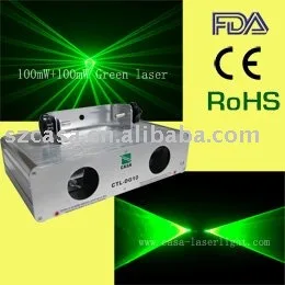 Dual 100mw+100mw green laser light DMX dj disco club party stage lighting