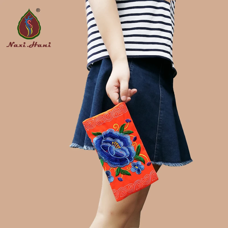 

7 colors ethnic embroidery small clutches bags Vintage fashion women phone pocket / Coin Purses
