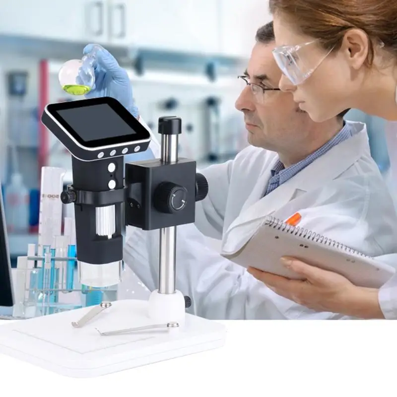 

500X Electronic Digital Microscope Stainless Steel Microscope Stand Microscope with HD 3.5Inch Screen Display for Mobile Phone