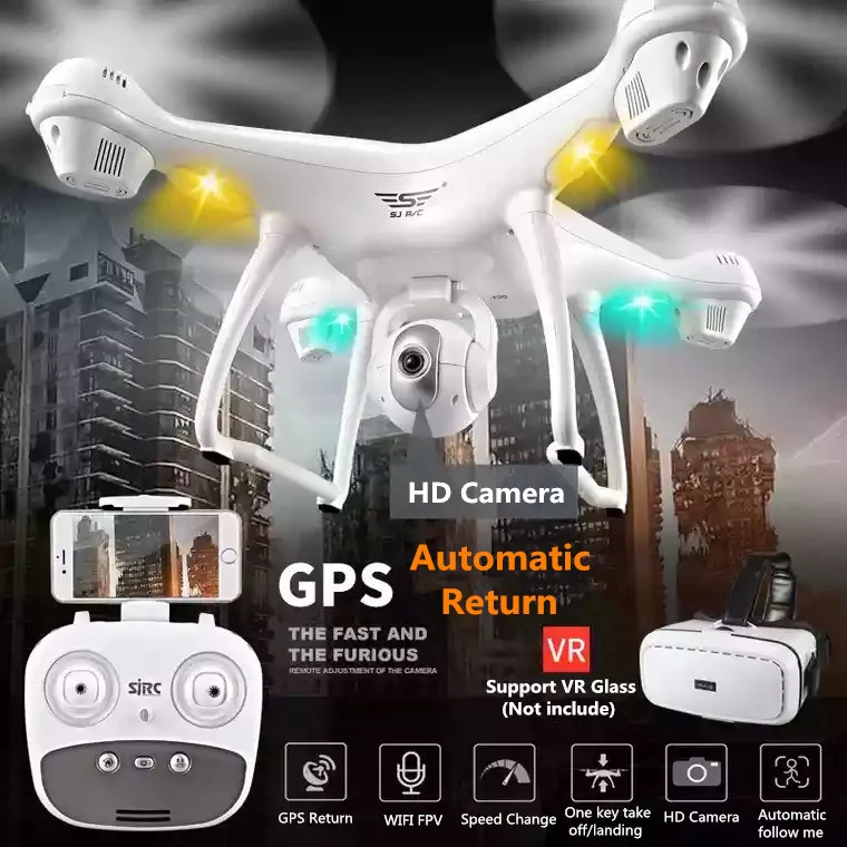 Двойной GPS Follow Me WIFI FPV RC Дрон вертолет 400 м 720P 1080P широкоугольная камера позиция