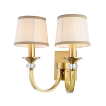 American Style real brass LED Wall lamps Bedroom Bedside Lamp Indoor Fabric art shade wall lights for Living Room Hotel Lighting цена American Style real brass LED Wall lamps Bedroom Bedside Lamp Indoor Fabric art shade wall lights for Living Room Hotel Lighting цены онлайн