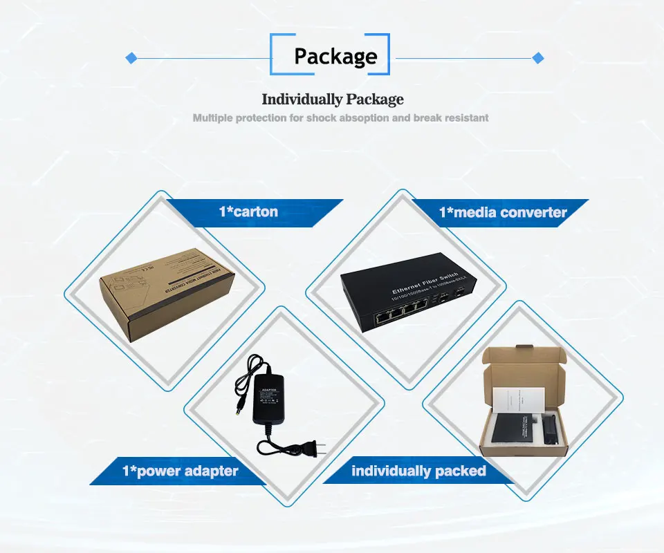 4 sfp fiber optic ethernet switch