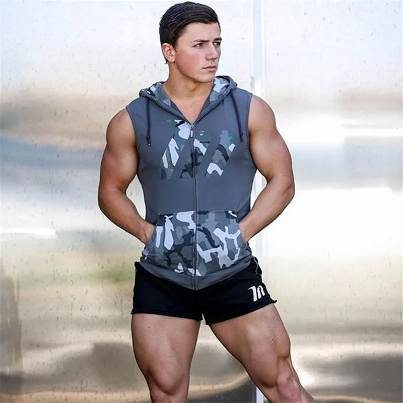Gym vest Men Hoodie Sweatshirts Fitness (12)