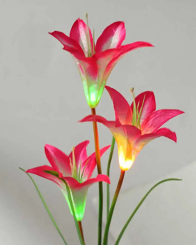 Solar led Lily Flower Garden light Yard Lamp Stake Multicolor Changing color Light -- pink | Лампы и освещение
