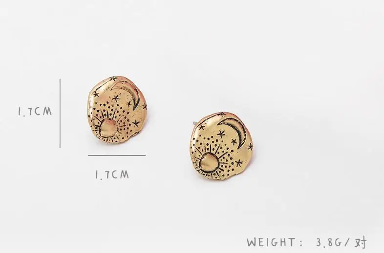 

Hotsale Sun & Moon Earrings Simple Style Graffiti Creative Pictures Earrings Jewelry QH11