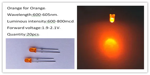 200 шт. (10 видов цветов * 20 штук) 3 мм светодиодный Диод Ultra Bright Ассорти комплект DIY белый зеленый красные, синие желтый оранжевый розового и