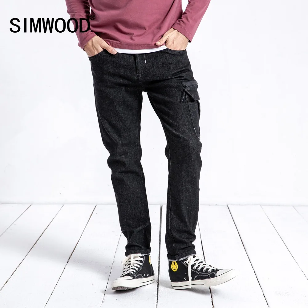 Мужские облегающие джинсы SIMWOOD демисезонные джинсовые брюки штаны из денима