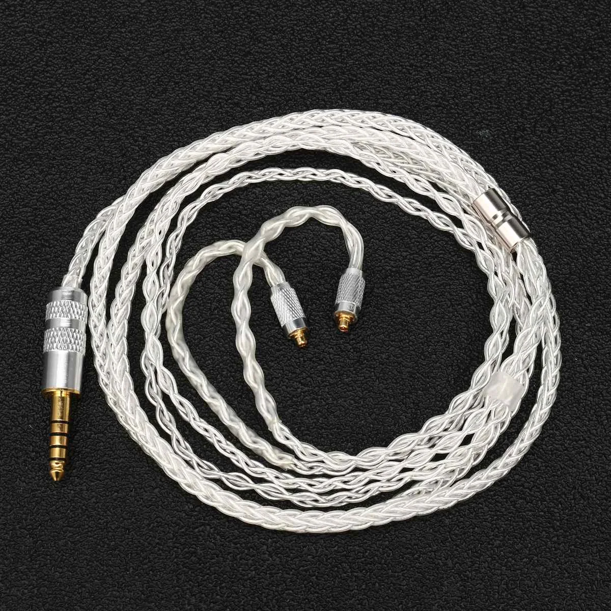 BGVP DM6 DMG 6N OCC 8 Core MMCX кабель для наушников Обновление 3,5 мм 4,4 мм 2,5 мм Балансирующий кабель аудиофил для SE864 FX1100 535 - Цвет: 4.4mm silver plated