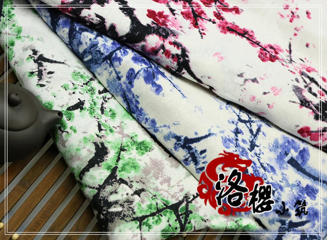 Жидкий принт китайский стиль hanfu ткань диванная подушка украшение скатерти ткань для одежды