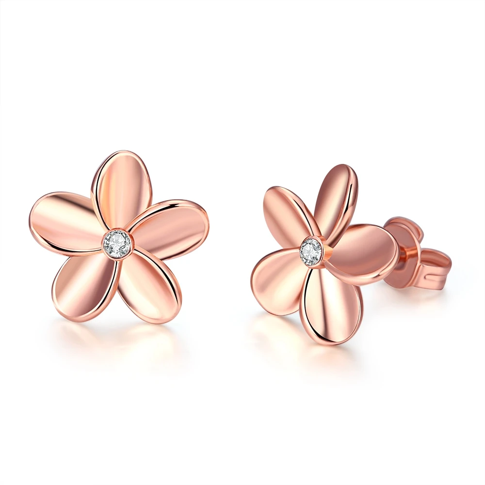Personality Gold Flower Earrings Zircon Earrings Fashionable Creative Jewelry Designed For Women Fashion Jewelry