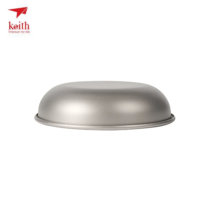 Keith nuevo Titanium Plate Camping placa de titanio Dish plato redondo de fondo plano superficial placa 37g 200 ml Ti5363