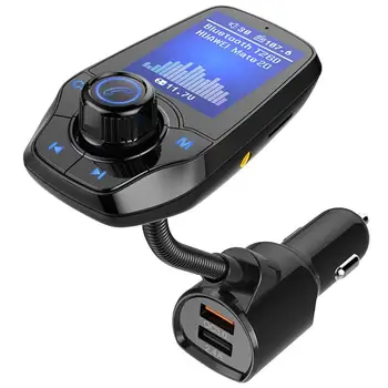

T26D Handsfree Bluetooth Car Kit FM Transmitter Mp3 music Player FM Modulator QC3.0 Charger
