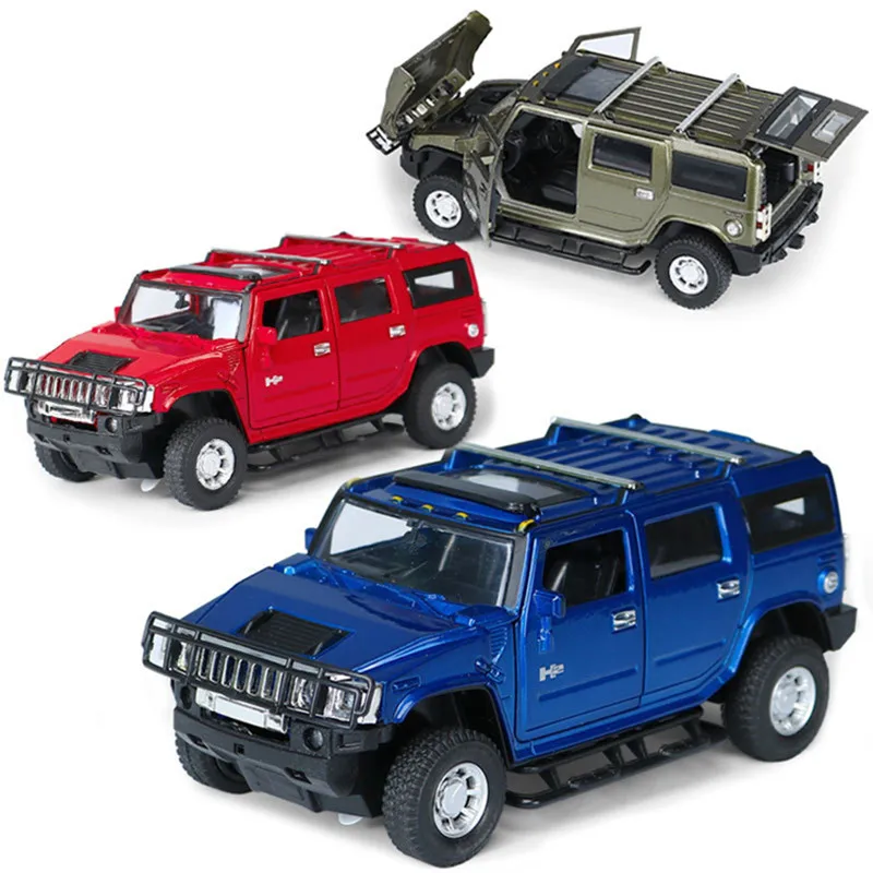 

Sale 1:32 H2 off-road vehicle zinc alloy model,simulation die-cast metal children pull back toy car model,free shipping