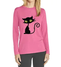 2017 funny fitness long sleeve Tops tees Women kawaii cute cat print T shirts Casual Cotton O-neck t-shirt femme harajuku tshirt