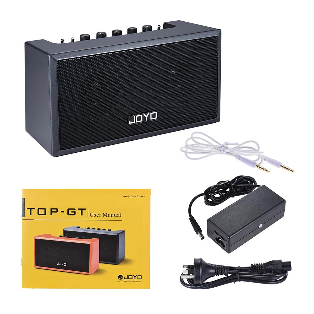 JOYO TOP-GT Мини гитарный усилитель динамик 2*4 Вт для гитары приложение смартфон MP3 - Цвет: Black US Plug