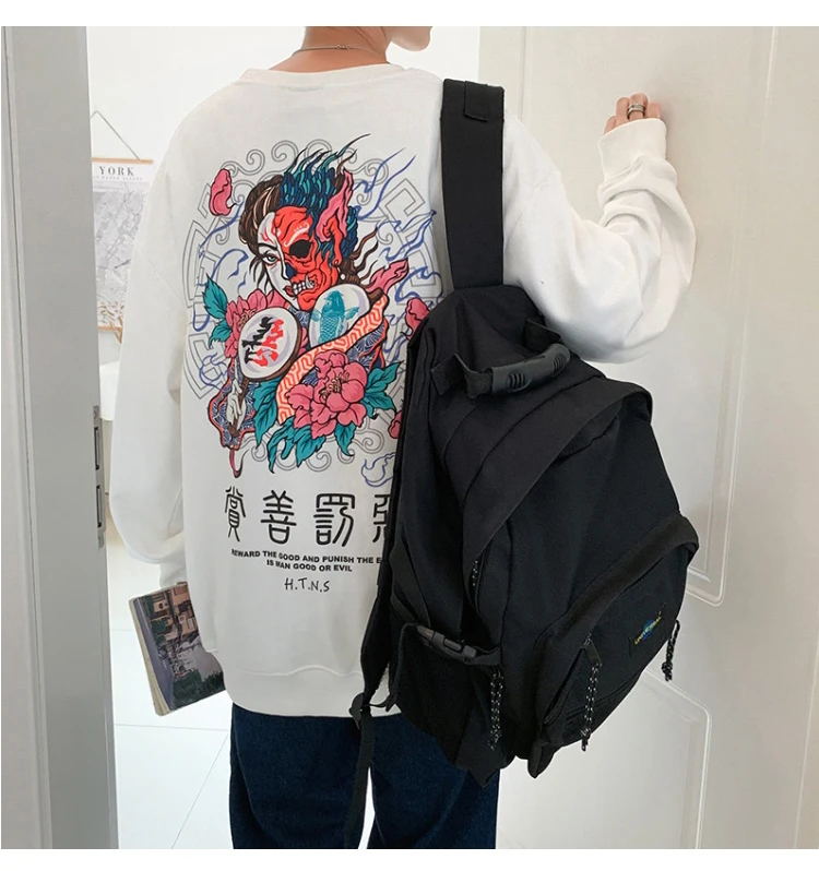 LAPPSTER/Мужская Уличная одежда большого размера d, толстовки с забавным принтом, осень, модные корейские толстовки в стиле хип-хоп, черные свитера большого размера