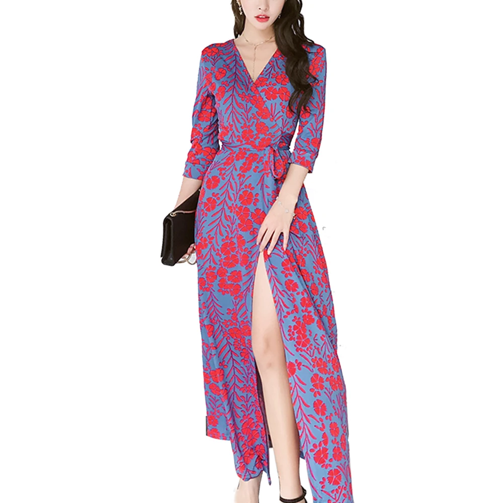 2018 Summer Long font b Dress b font Floral Long font b Maxi b font Beach
