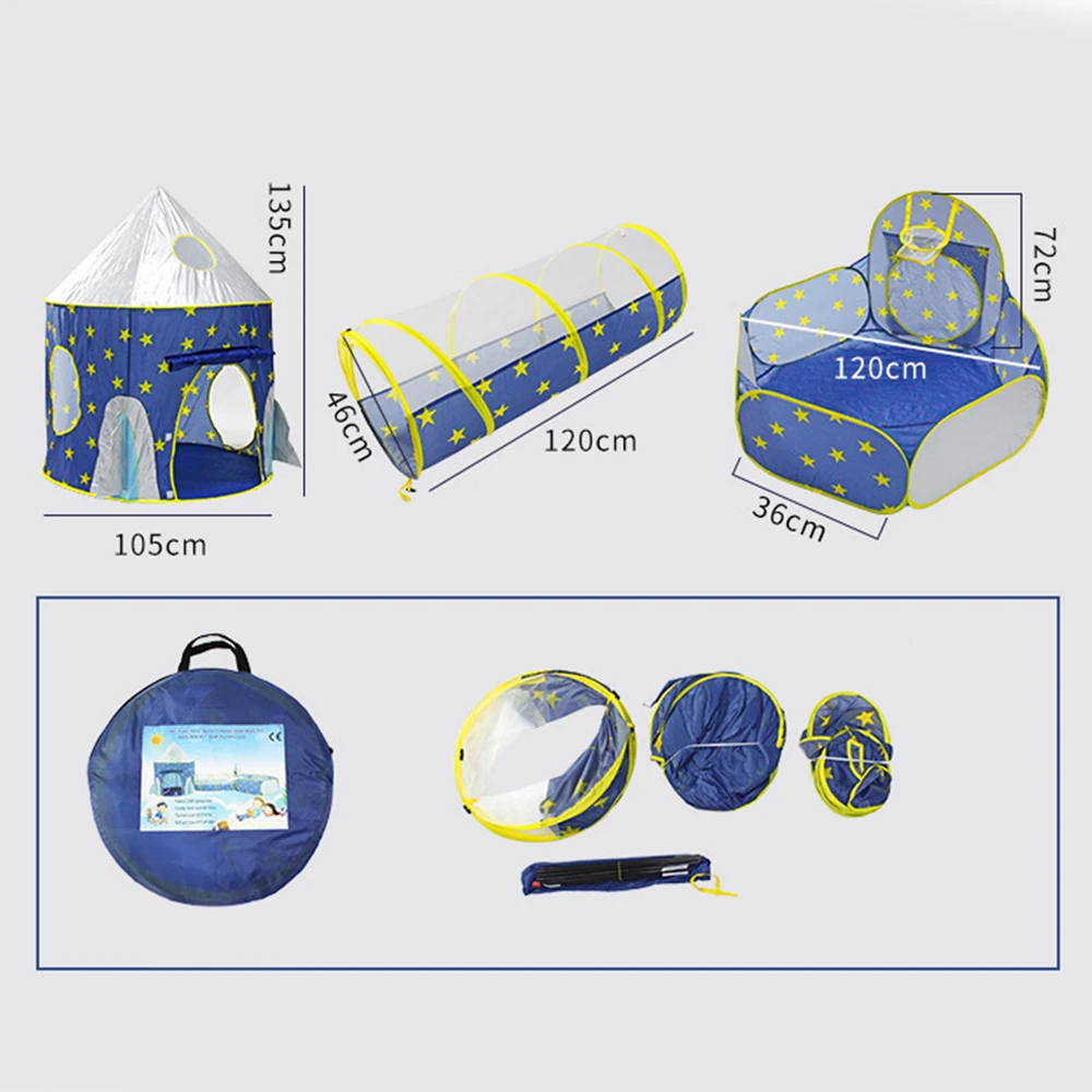3 в 1 детская палатка космический корабль палатка в виде вигвама для детей Детская комната игрушки портативная ракета Игровая палатка детский мяч бассейн малыш Типи игрушка