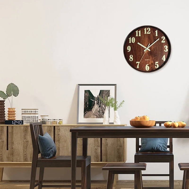 

12 Inch Luminous Wall Clocks Silent Quartz Home Decoration Living room Bedroom Creative Digital Number Wall Hanging Clock Glow