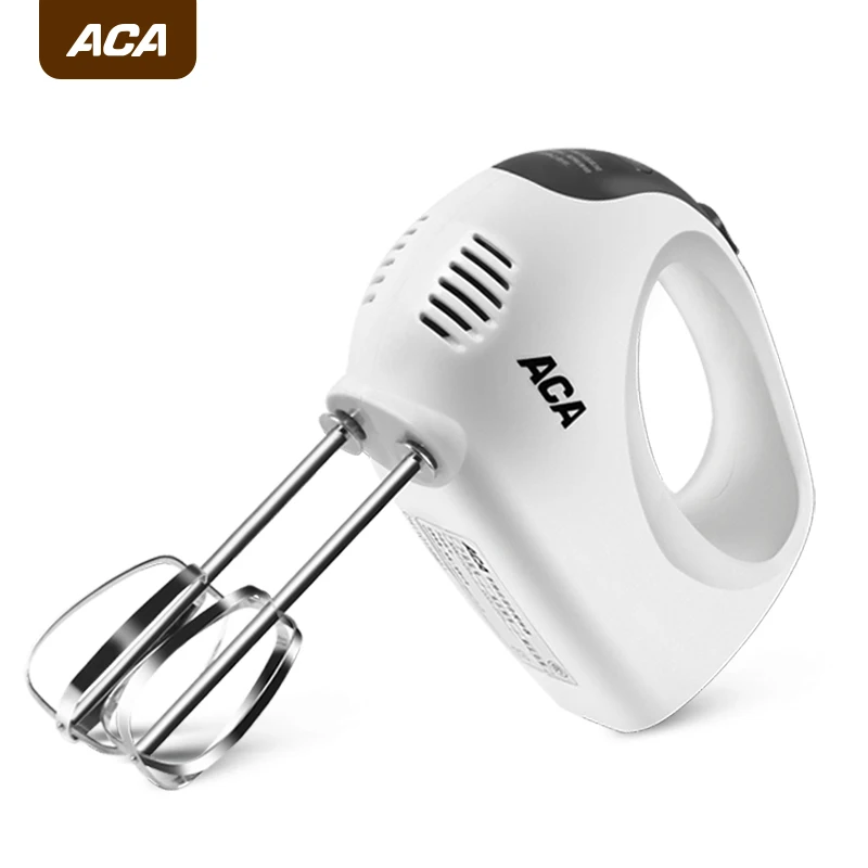 

ACA Mini Electric Egg Beater Household Stainless Steel Baking Creamer Handheld Cream Mixer Quick Beating Good Baking Helper