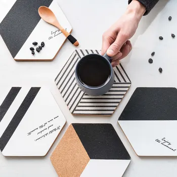 

Diamond Shaped Insulated Cork Placemat Geometric Pattern Potted Coastal Insulated Cup Scandinavian Tableware Potholder Mat Bowl
