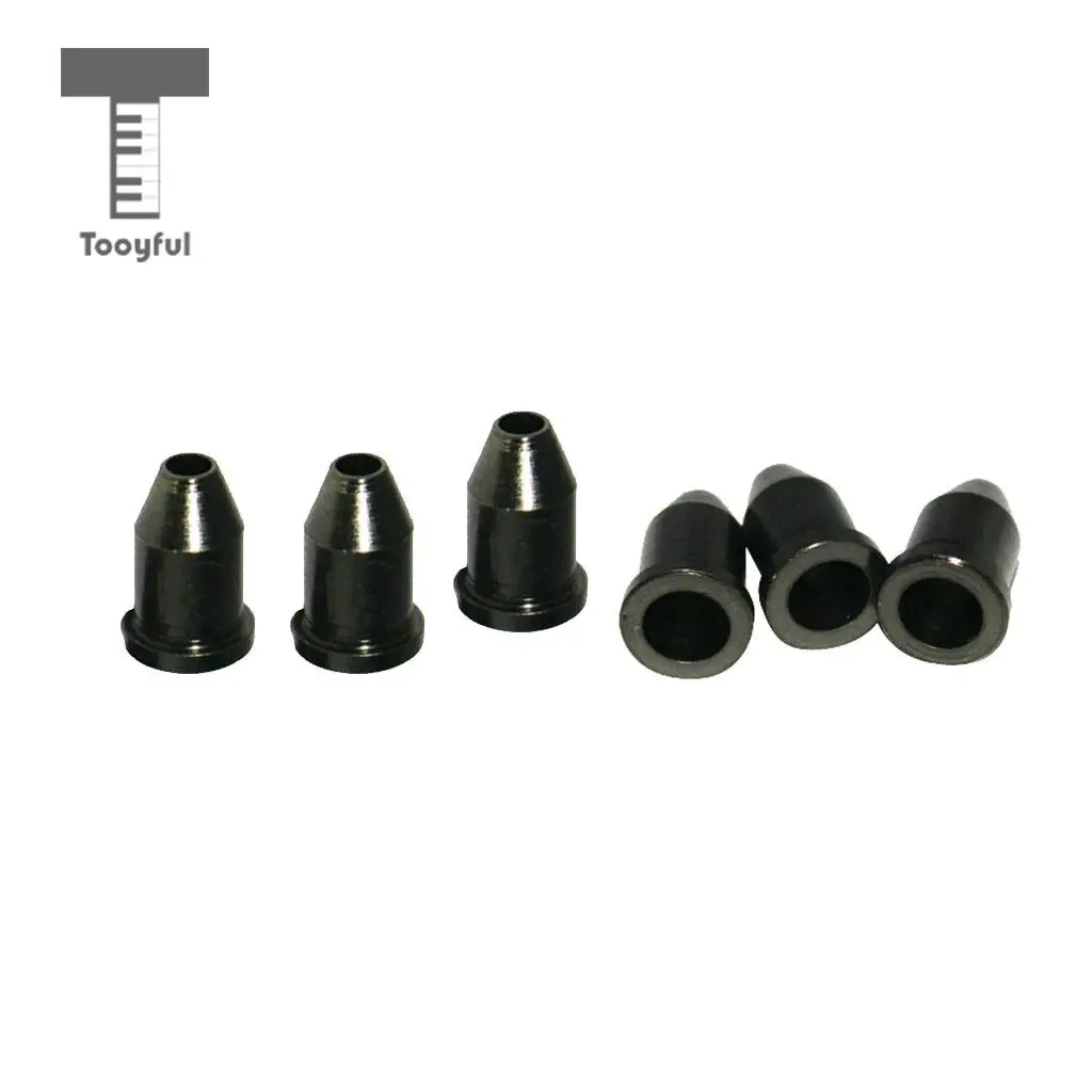 Tooyful Durable 6 Pieces Iron Guitars Through Body String Ferrules Bushing Black Musical Instrument Parts DIY
