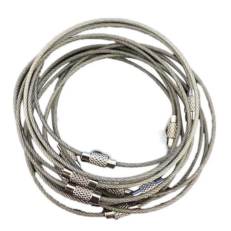 4Pcs Stainless Steel Wire Ring Ultralight Keychain Steel Cable Rope Key