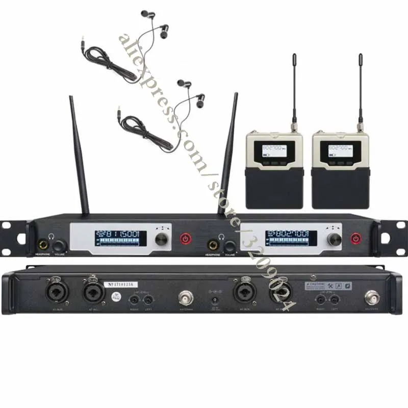 Lançamento de Monitoramento Sem Fio do Fone de ouvido fone de ouvido Dual Channel Microfone Sem Fio Fase de Volta Sistema de Interpretação Simultânea de Escuta
