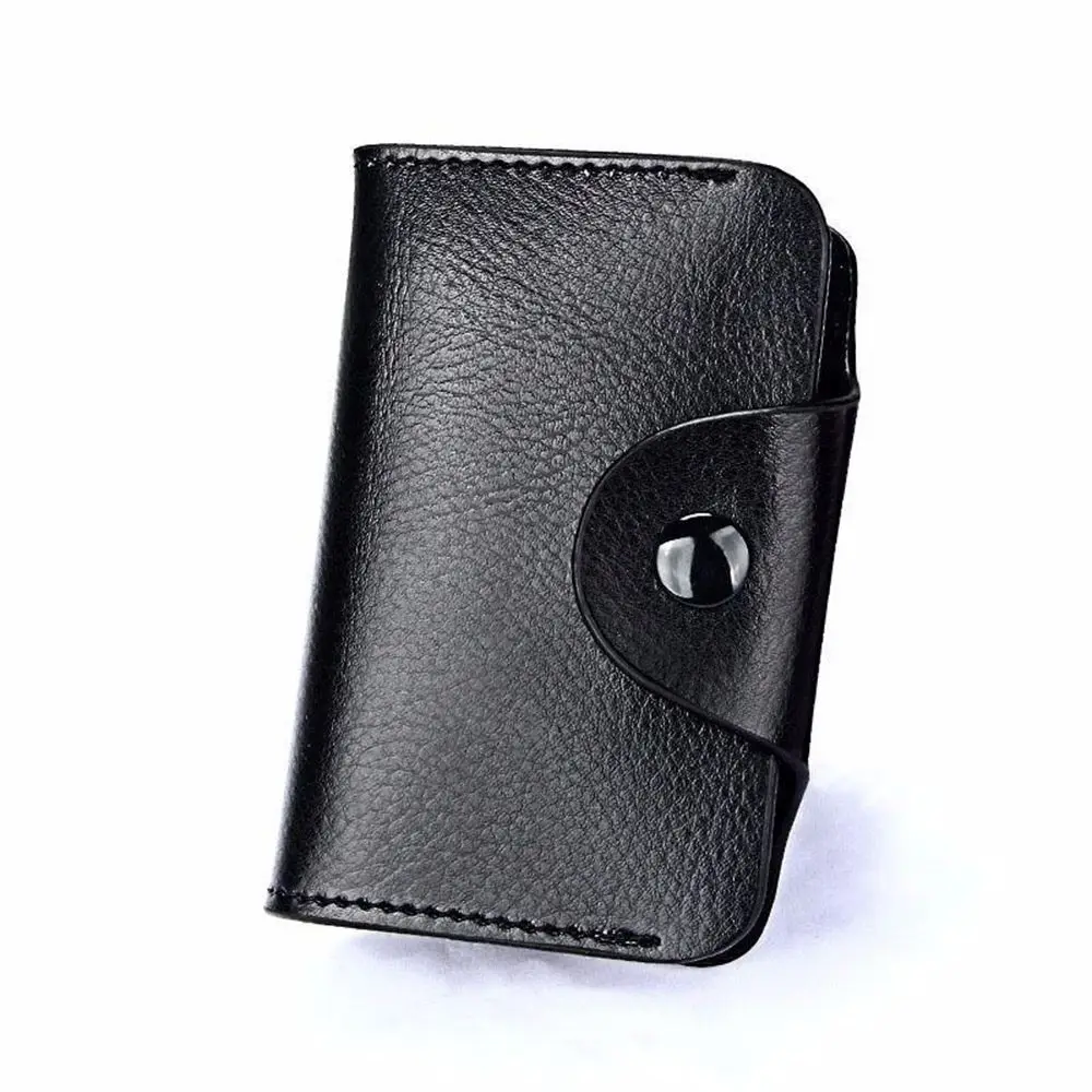 Luxury Genuine Leather Wallet Blocking Pocket Card Holder Credit Card Case New Women Man Wallet - Цвет: black