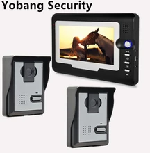 Yobang Security freeship Video Intercom 7″TFT indoor Monitor+2 Outdoor Doorbell Camera Home Entry Security System