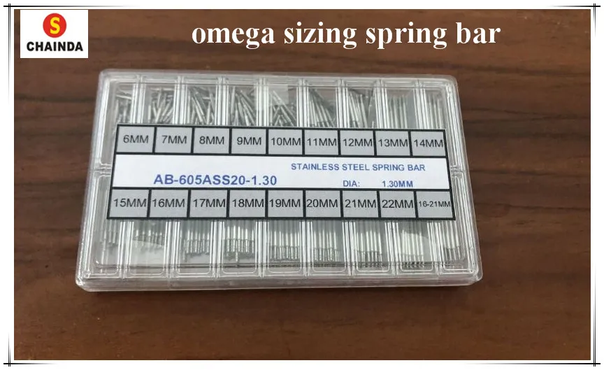 0mega Spring Bar Set Sizes 6mm 22mm Double Flanged 400 Pieces 18 Sizes